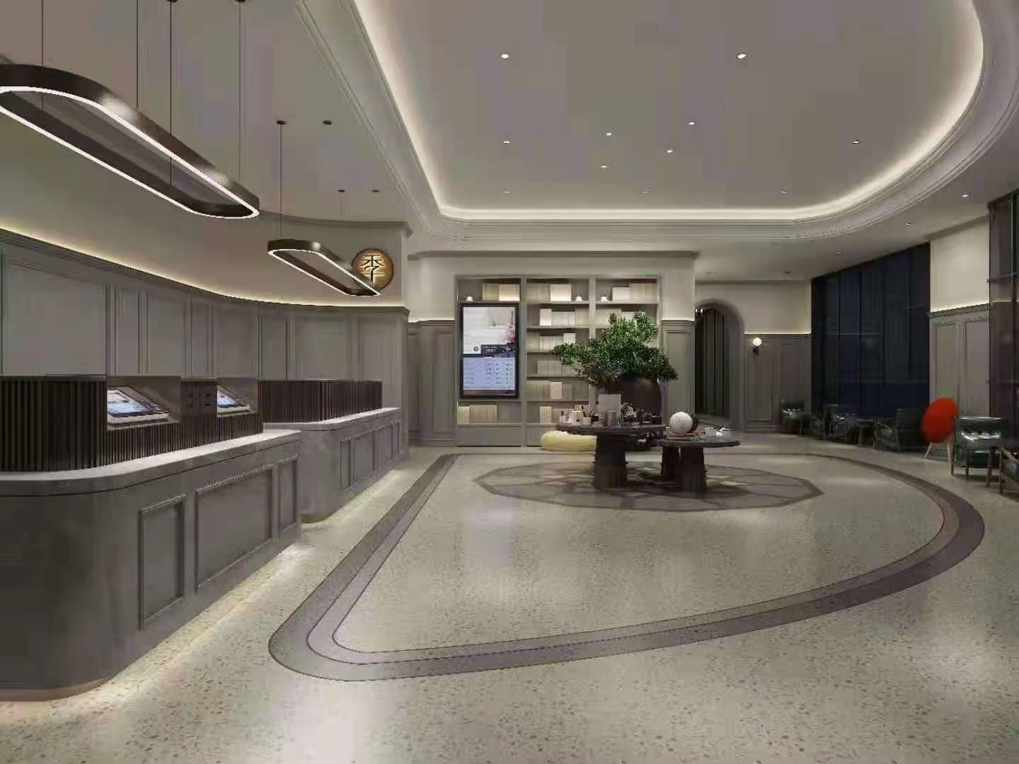 大廳水磨石地面圖片
